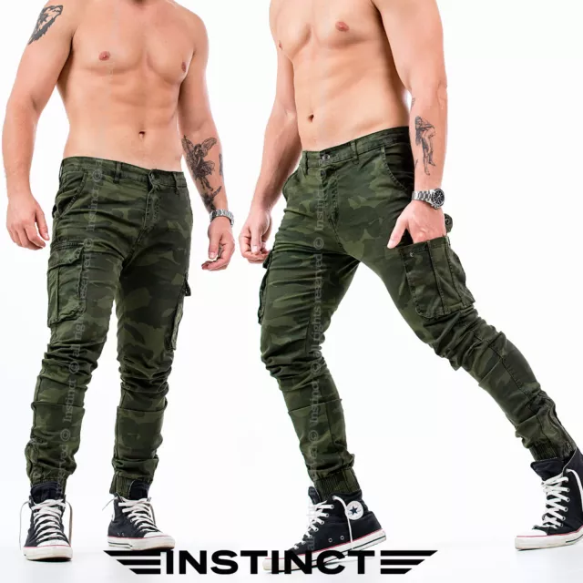 Pantaloni Uomo Cargo Mimetici Militari con Tasche Laterali Multitasche Esercito