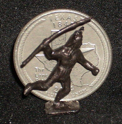 Dollhouse Miniature Indian w/ Spear Statue Bronze Statue 1:12 #K59 AS IS 1111