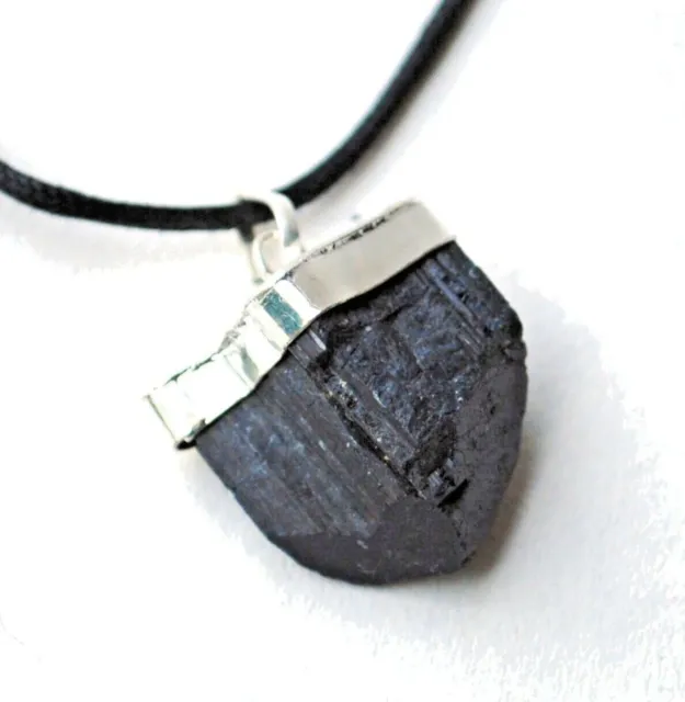 Crystal of Protection - Black Tourmaline Raw Natural Gemstone Pendant Necklace