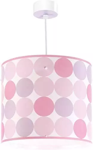 Dalber - Lampada da soffitto, a sospensione rotonda, colore: rosa, led, plastica