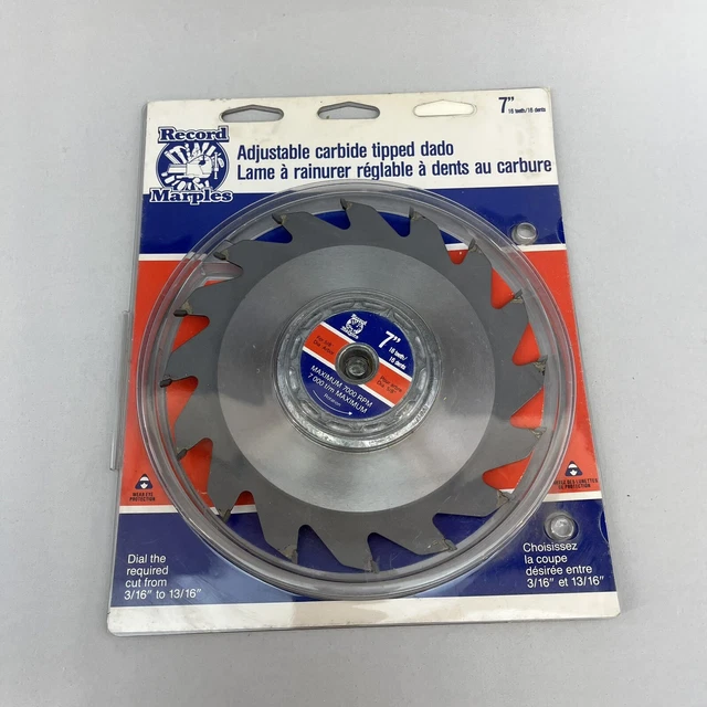 Record Marples Wobble 7” Adjustable Dado Saw Blade New Canada 16 Tooth