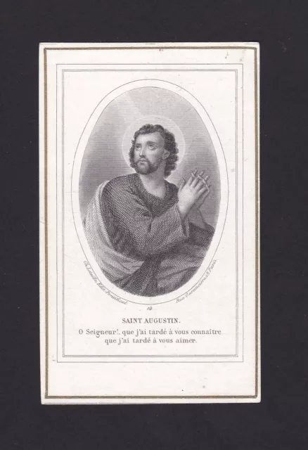 Santino Antico Francese S.agostino Image Pieuse Holy Card Andachtsbild Letaille