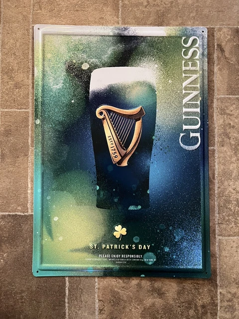 Insegna In Legno Guinness Nostalgica - 30,5 X 20,3 Cm Con Gancio - Arredamento Pub E Casa - 2