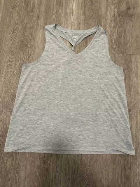 Old Navy Active Go Dry Racer Back With Twist Athletic Top  Sleeveless Gray Sz L
