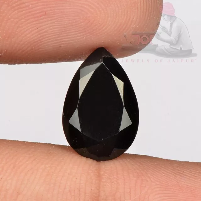 Onyx noir naturel taille poire 10x7mm pierre précieuse en vrac 3 pièces