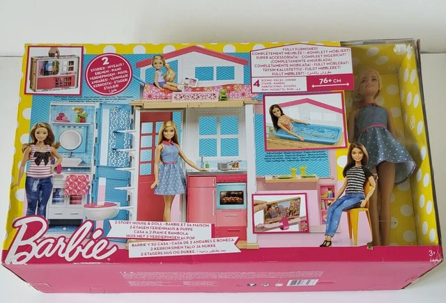 MATTEL BARBIE et sa maison à 2 étages complètement meublée + poupée dès 3 ans