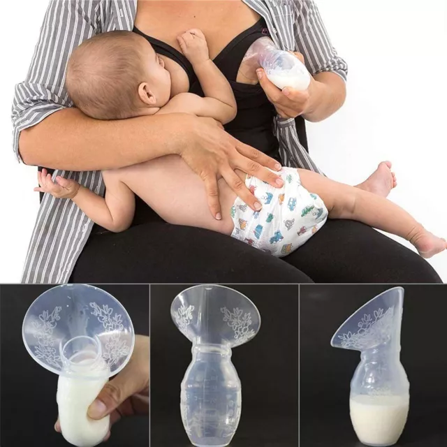 Silicone Baby Breastfeeding Manual Breast Milk Pump Collector Feeding Suction 3