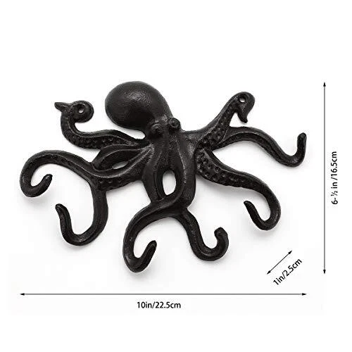ChasBete Key Holder for Wall, Octopus Coat Hooks Wall Mounted Towel Hooks, He... 3