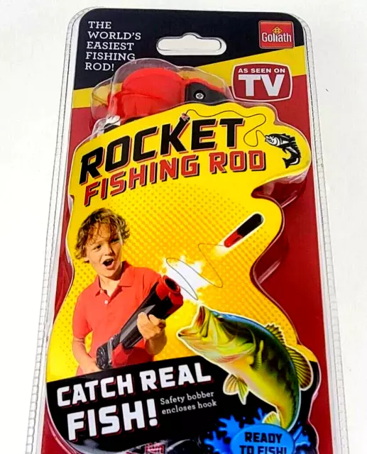 New Goliath Rocket Fishing Rod Ready to Fish Kids Fishing Pole W/ Safety  Bobbers