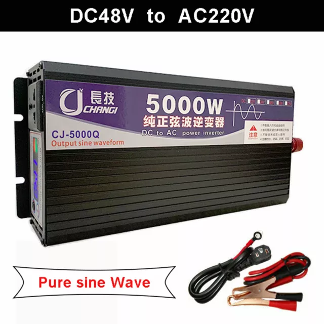 5000W Reiner Sinus Wechselrichter DC 12/24/48/60V bis AC 220V Power Inverter