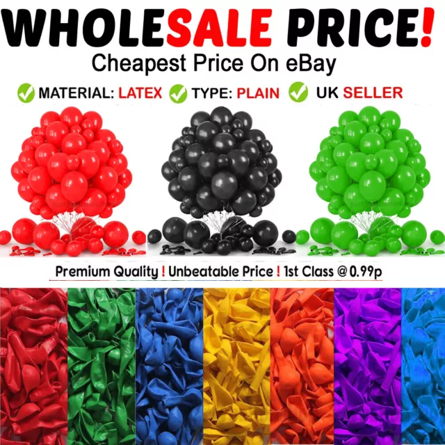 WHOLESALE BALLOONS 100-5000 Latex BULK PRICE JOBLOT Quality Any Occasion BALLONS