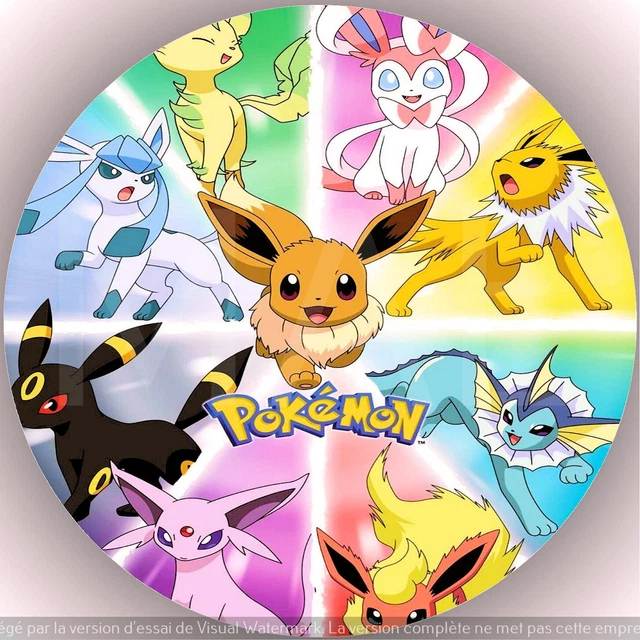 Décor Comestible Pokemon Pour Gâteau - Disque Azyme Diamètre 20cm, Imprimé, Neuf Sous Film