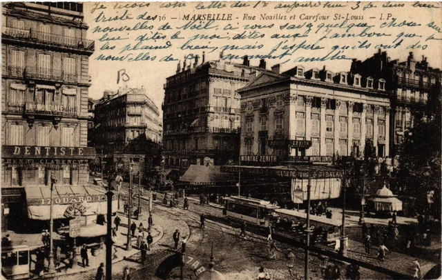 CPA MARSEILLE Rue Noailles et Carefour St-Louis (444787)