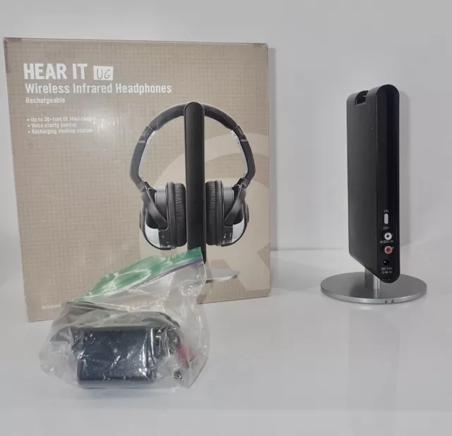 Radio Shack Rechargeable Wireless Infrared Headphones Tech Extra Transmitter
