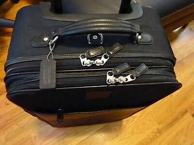 COACH Suitcase Luggage upright 22" Carry on nylon & leather #5496 Black