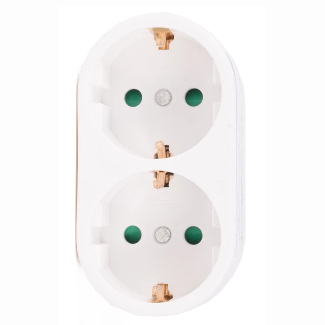 2-FACH MEHRFACHSTECKER VERTIKALER Doppelstecker Steckdosenadapter ...