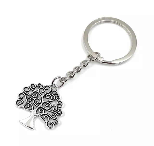 Tree Leaves Tree of Life Key Ring Metal Lucky Charm Pendant