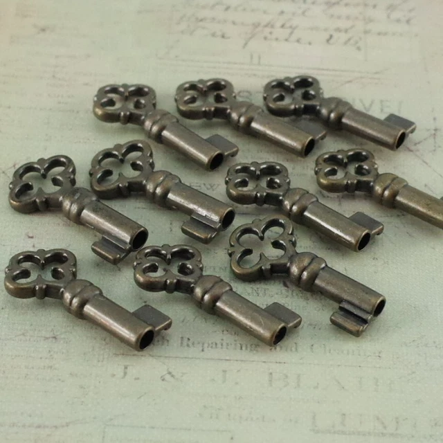 VINTAGE STYLE OPEN Barrel Skeleton Key Furniture (Pack of 10