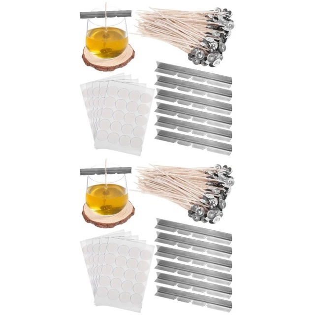 2 set progetti fai te candele con centracandele e adesivi