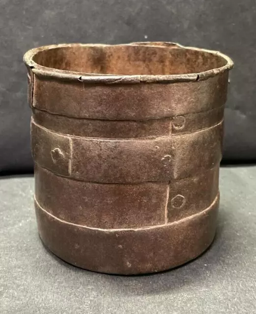 Alt Vintage Selten Einzigartig Handgefertigt Tribal Rustikal Eisen Korn Mess Pot