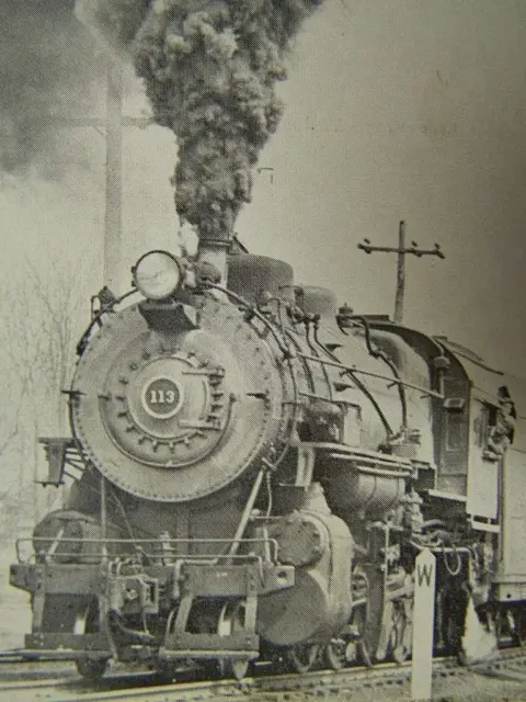 Vintage Long Island Railroad locomotive #113 Smithtown postcard ephemera