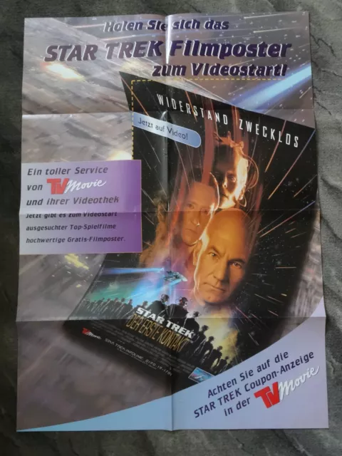 KINO-FILM-Video-WerbePOSTER 84x58cm STAR TREK Der erste Kontakt Enterprise