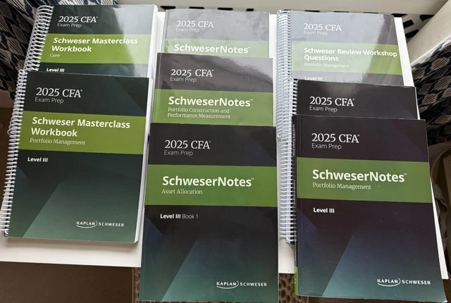 KAPLAN SCHWESER CFA Level III 2025 Complete 9-Book Set & Quicksheet £ ...