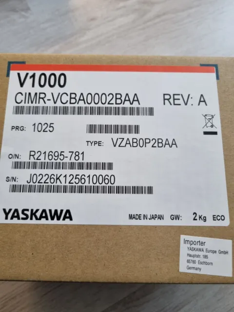 Yaskawa V1000 CIMR-VCBA0002BAA VZAB0P2BAA 0.37kW Inverter Frequenzumrichter NEU