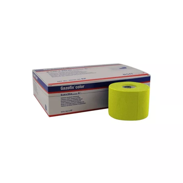 BSN Gazofix color kohäsive Fixierbinde Untertape Tape elastisch, gelb, 6cm x 20m