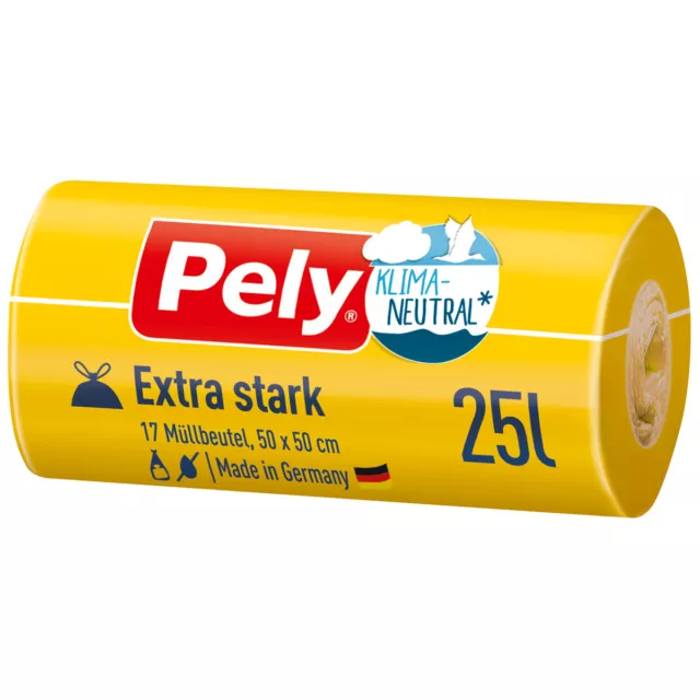 Pely Zugbandbeutel Klimaneutral Extra Stark 25 Liter 17 Stück