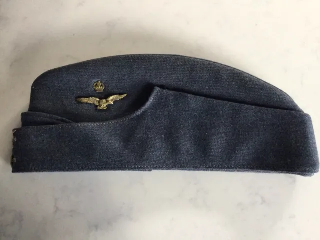 100% Original Ww2 Raf Officers Grade Named Aircrew Barathea Wool Side Cap In Vgc