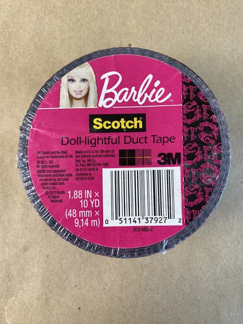 Roll of 3M Scotch Duct Tape, Doll-lightful Barbie Design, Brand New