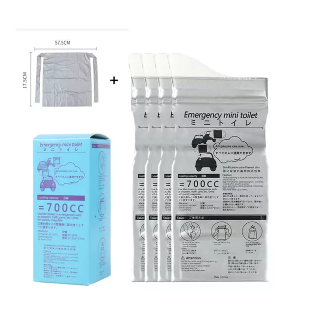 700ml Portable Disposable Urine Pee Bag Car Travel Emergency Toilet Bags Unisex 2