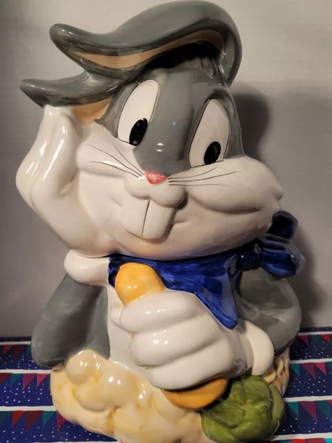 Warner Bros Looney Toons BUGS BUNNY 1993 Ceramic Cookie Jar Hand Painted