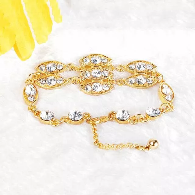 Fashion Crystal Daisy Flower Bracelet Women Girl Bangle Jewelry Birthday  Gift