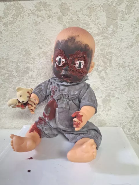 OOAK Creepy Baby Doll, Handmade, 8 In Tall, Halloween