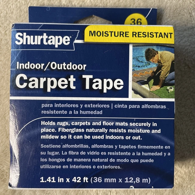 Shurtape Indoor/Outdoor Rug Carpet Tape Moisture Resistant 1.41” X 42 ft (36mm)
