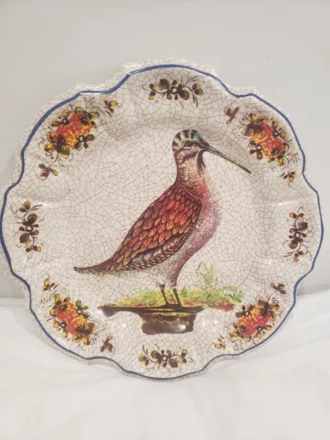 Set Of 2 Lami Italy Modello Depositato Melamine Pheasant 11" Wall Plates