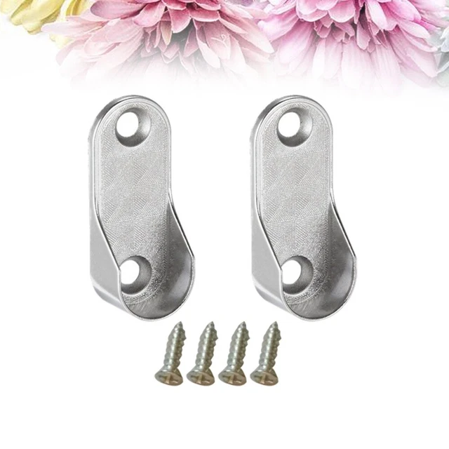 6 Pcs Closet Rod Support Clothes Rail End Socket Flange Brackets