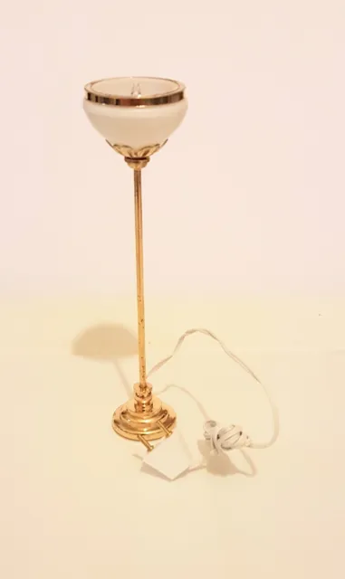 1:12 Dolls House Wired Floor Lamp With Uplight Shade.New,No Box