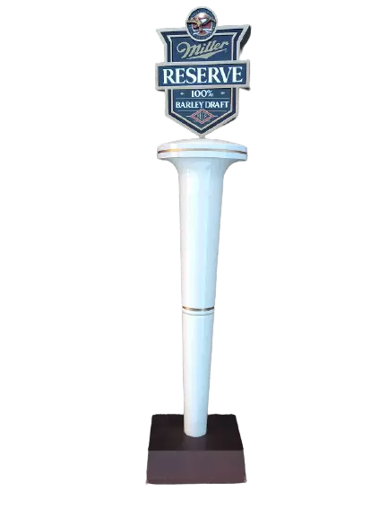 MILLER RESERVE 100% Barley Draft Beer Tap Handle 14" on Stand