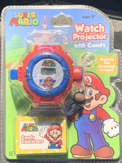 Super Mario Projector Watch w/ Candy by Frankford Nintendo NOS 2017
