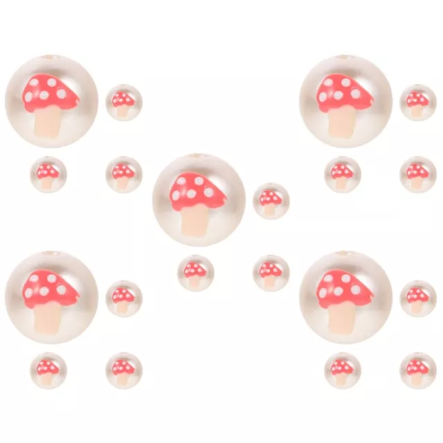 20 Pcs Mushroom Beads Imitation Pearls Earings White Necklace Earrings