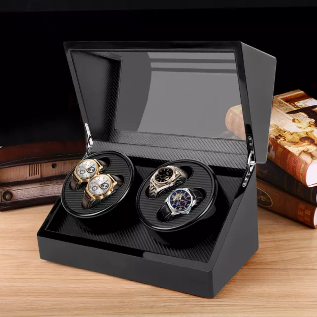 Luxury Watch Winder Automatic Motor Display Box Crafted Leather Storage Case AU