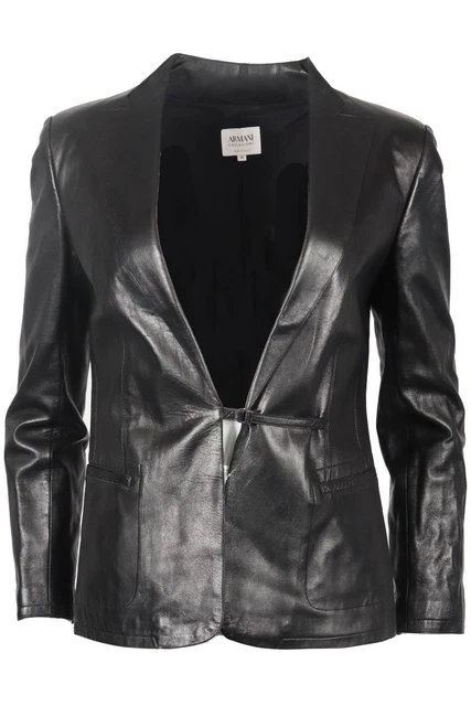 Armani collezioni hotsell leather jacket womens