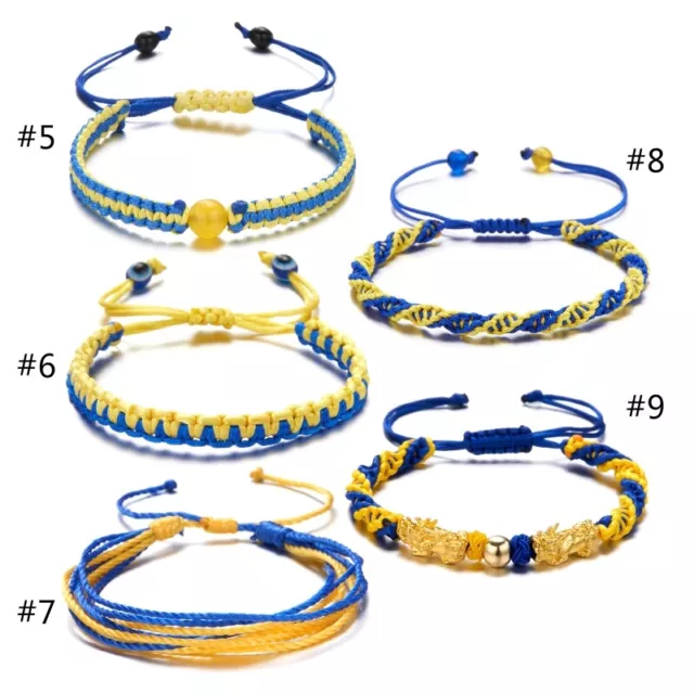 Yellow Blue National Flag Bracelets For Women Men Yellow Blue Flag Bracelets