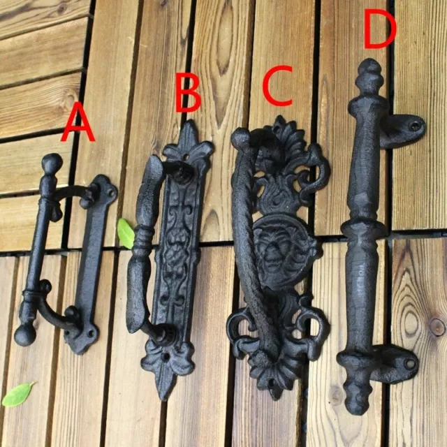 Large Cast Iron Gate Barn Shed Pull Door Handle Antique Cupboard Home Door Craft 2