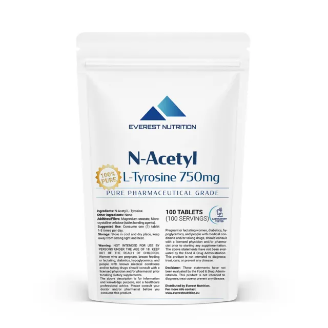N-acetil L-tirosina compresse da 750 mg Aminoacido essenziale Acetyl L-Tyrosine