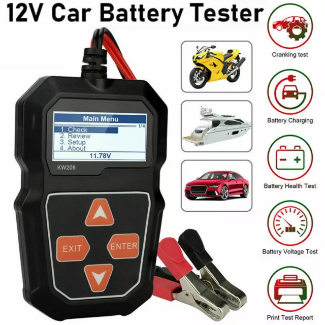 12V Auto Battery Tester Analyzer Tool Car Flooded GEL AGM  100-2000CCA Starter