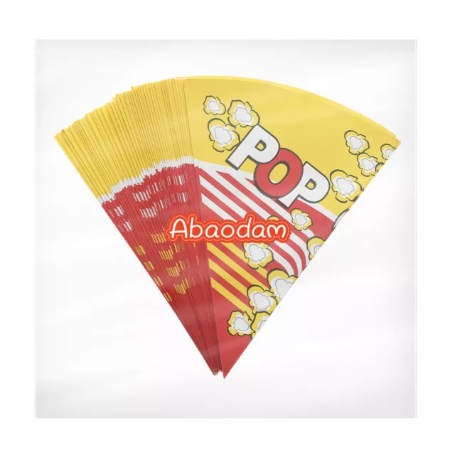 100 Pcs Popcorn Wrapper Bags Sweet Cones Container Food Paper Triangle 3